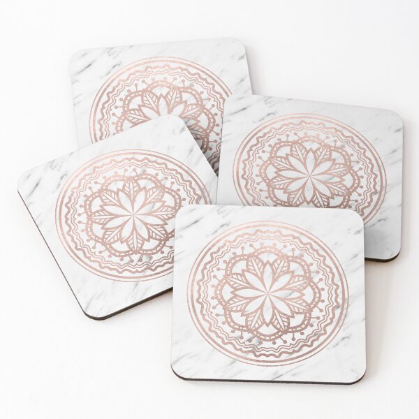 Item preview, Marble mandala - soft rose gold on white designed and sold by marbleco.