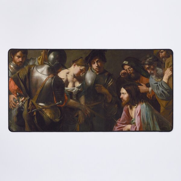 Artikel-Vorschau von Christus und die Ehebrecherin | Valentin de Boulogne | 1620 Bibelkunst des Renaissance-Evangeliums, designt und verkauft von CJET.