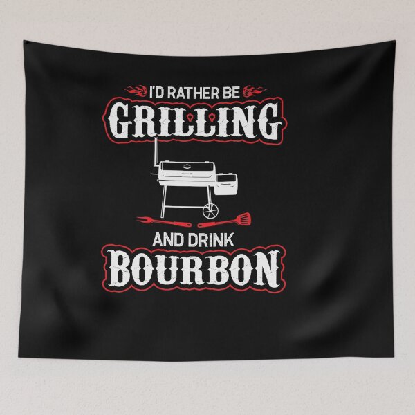 Item preview, I D RATHER BE GRILLING AND DRINK BOURBON GRILLING designed and sold by sobriowslen.