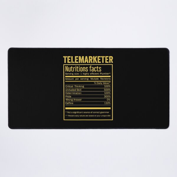 Item preview, Mens Womens Telemarketer birthday Gifts Shirt,Cool Telemarketer Funny Nutrition Facts Mens Womens Christmas Fathers Days Gift, Telemarketer Nutrition Facts designed and sold by xlnv.