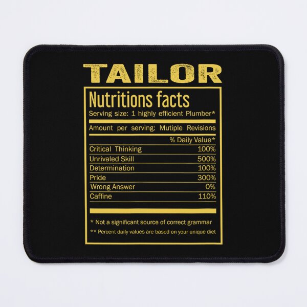 Item preview, Mens Womens tailor birthday Gifts Shirt,Cool tailor Funny Nutrition Facts Mens Womens Christmas Fathers Days Gift, tailor Nutrition Facts designed and sold by xlnv.
