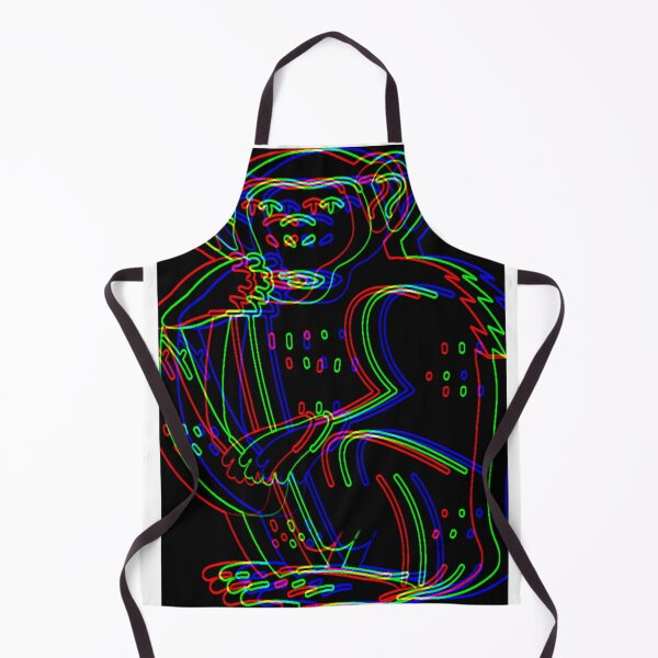 Item preview, green, red, blue monkey on black background designed and sold by mrelax57700.