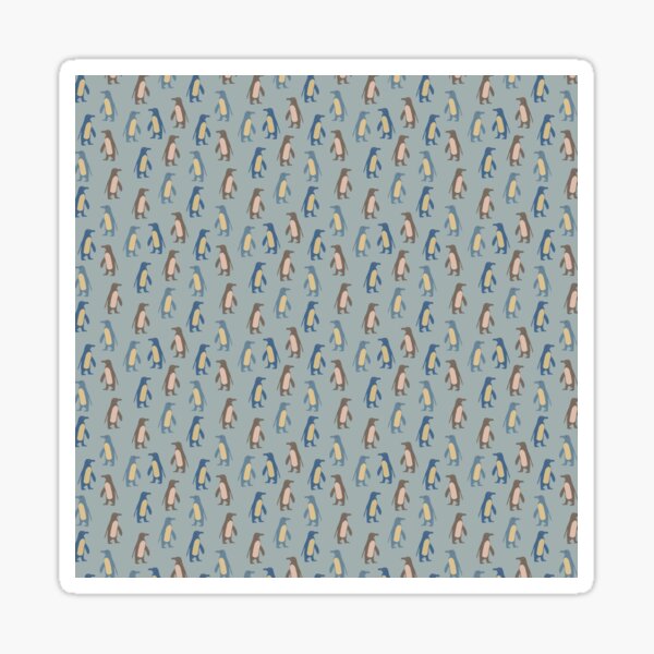 Penguins in teal Sticker