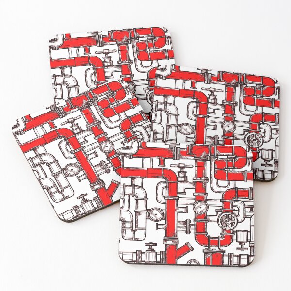 Item preview, Red & Red Pipe Pattern designed and sold by Art-by-Geoff.