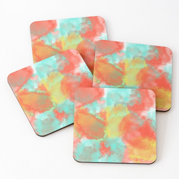 Item preview, Abstract Aqua Red Yellow Orange Sponge Art Paint designed and sold by antevasinart.