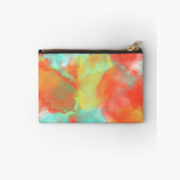 Item preview, Abstract Aqua Red Yellow Orange Sponge Art Paint designed and sold by antevasinart.