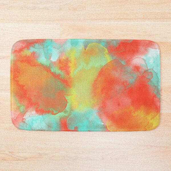 Item preview, Abstract Aqua Red Yellow Orange Sponge Art Paint designed and sold by antevasinart.