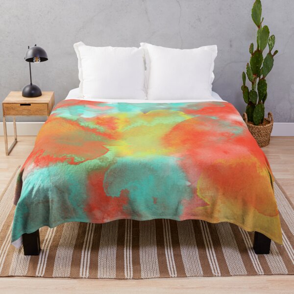 Item preview, Abstract Aqua Red Yellow Orange Sponge Art Paint designed and sold by antevasinart.