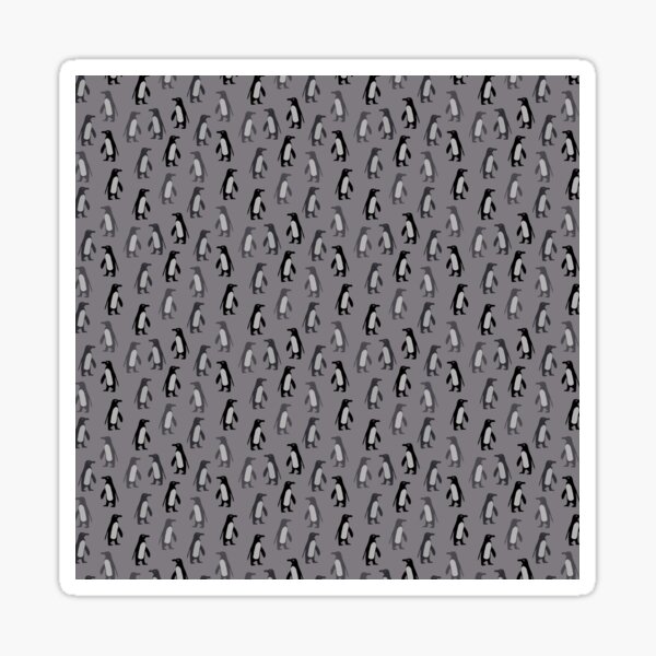 Penguins in grey Sticker