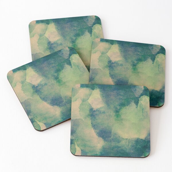 Item preview, Abstract Dark Green and Blue Sponge Art Paint designed and sold by antevasinart.
