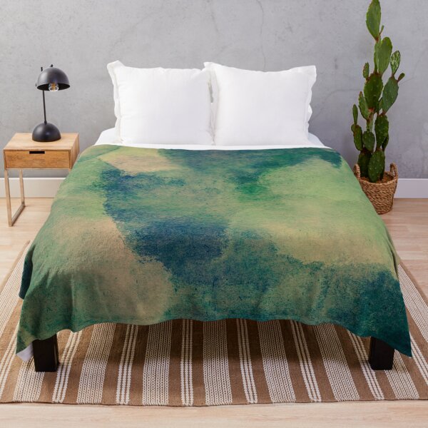 Item preview, Abstract Dark Green and Blue Sponge Art Paint designed and sold by antevasinart.