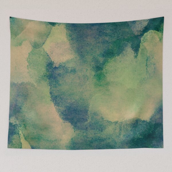 Item preview, Abstract Dark Green and Blue Sponge Art Paint designed and sold by antevasinart.