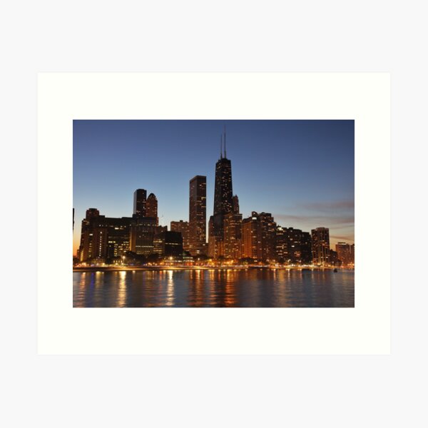 Item preview, Chicago Skyline at dusk designed and sold by mvpaskvan.