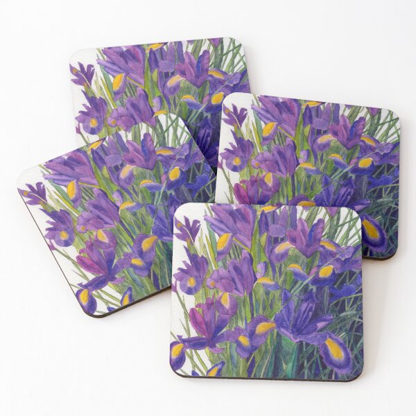 Item preview, Purple irises watercolour painting  designed and sold by esvb.