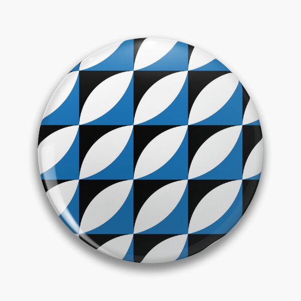 Item preview, Abstract geometric print with squares and rounded shapes, in blue, white and black designed and sold by Martapp.