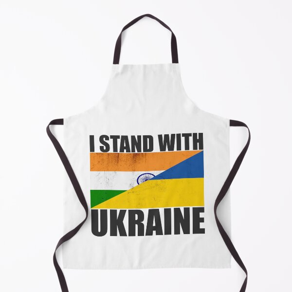 Item preview, India Stands With Ukraine - Vintage Flags and Black Text designed and sold by ForUkraine2022.