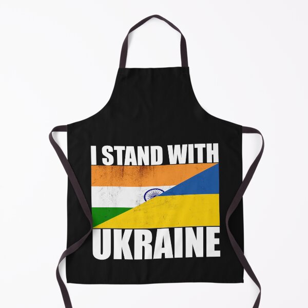 Item preview, Indians Stand With Ukraine - Vintage Flags and White Text designed and sold by ForUkraine2022.