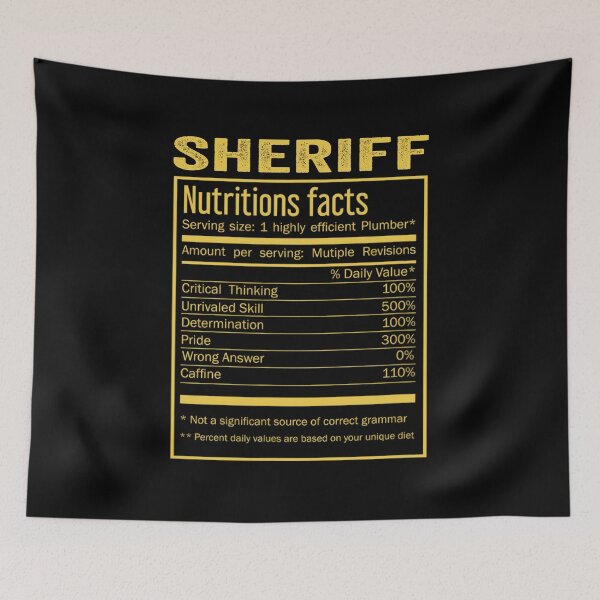 Item preview, Mens Womens sheriff birthday Gifts Shirt,Cool sheriff Funny Nutrition Facts Mens Womens Christmas Fathers Days Gift, sheriff Nutrition Facts designed and sold by xlnv.