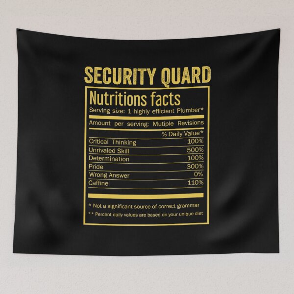 Item preview, Mens Womens security quard birthday Gifts Shirt,Cool security quard Funny Nutrition Facts Mens Womens Christmas Fathers Days Gift, security quard Nutrition Facts designed and sold by xlnv.