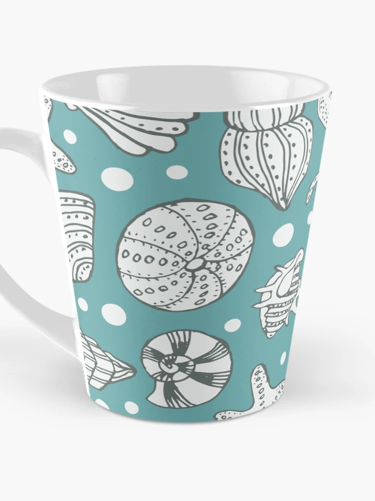 Thumbnail 3 of 4, Coffee Mug, Seashell Pattern Design, Shell Pattern Design designed and sold by antevasinart.