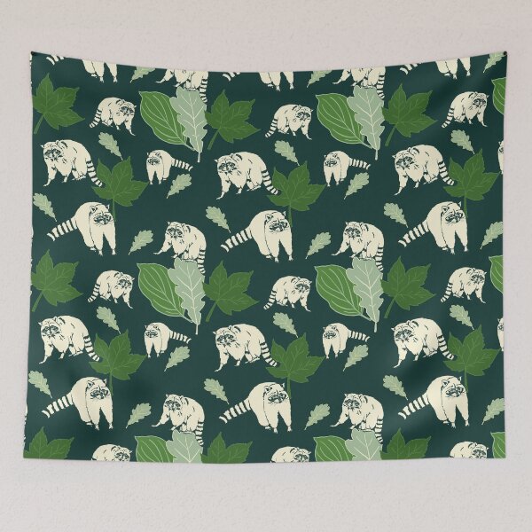 Item preview, Dark green raccoon on a woodland walk designed and sold by Superdoodledo.