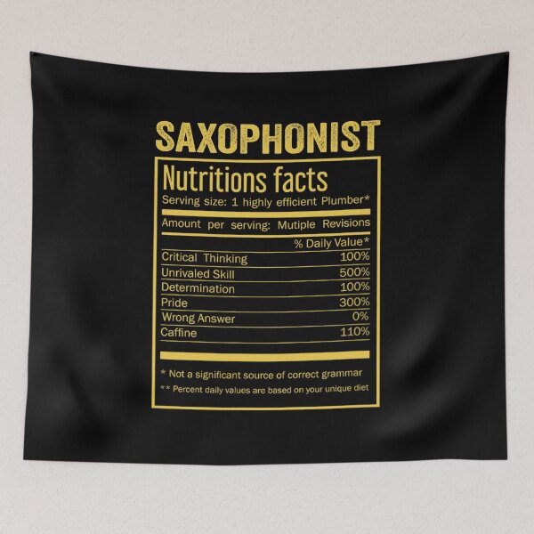 Item preview, Mens Womens saxophonist birthday Gifts Shirt,Cool saxophonist Funny Nutrition Facts Mens Womens Christmas Fathers Days Gift, saxophonist Nutrition Facts designed and sold by xlnv.