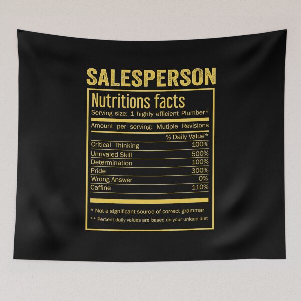 Item preview, Mens Womens salesperson birthday Gifts Shirt,Cool salesperson Funny Nutrition Facts Mens Womens Christmas Fathers Days Gift, salesperson Nutrition Facts designed and sold by xlnv.