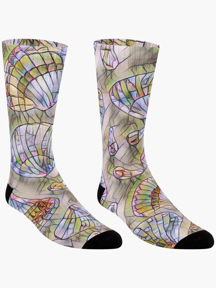 Thumbnail 3 of 5, Socks, Seashell Pattern Design, Shell Pattern Design designed and sold by antevasinart.