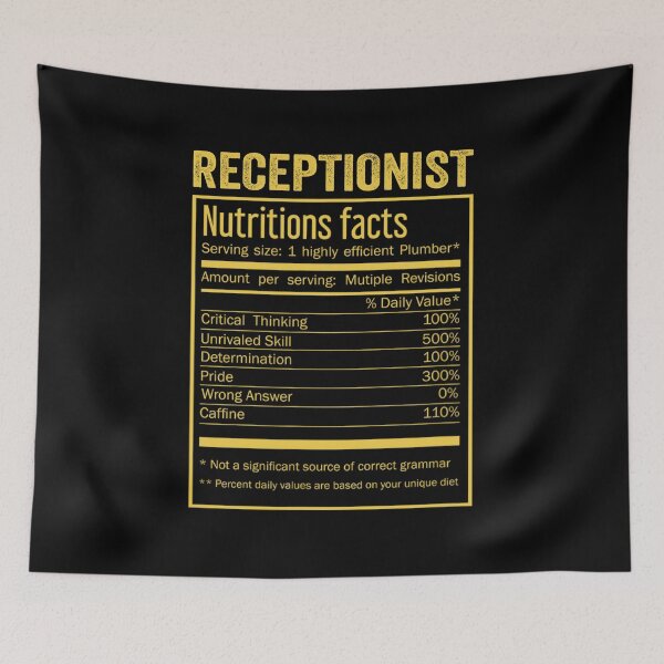 Item preview, Mens Womens receptionist birthday Gifts Shirt,Cool receptionist Funny Nutrition Facts Mens Womens Christmas Fathers Days Gift, receptionist Nutrition Facts designed and sold by xlnv.