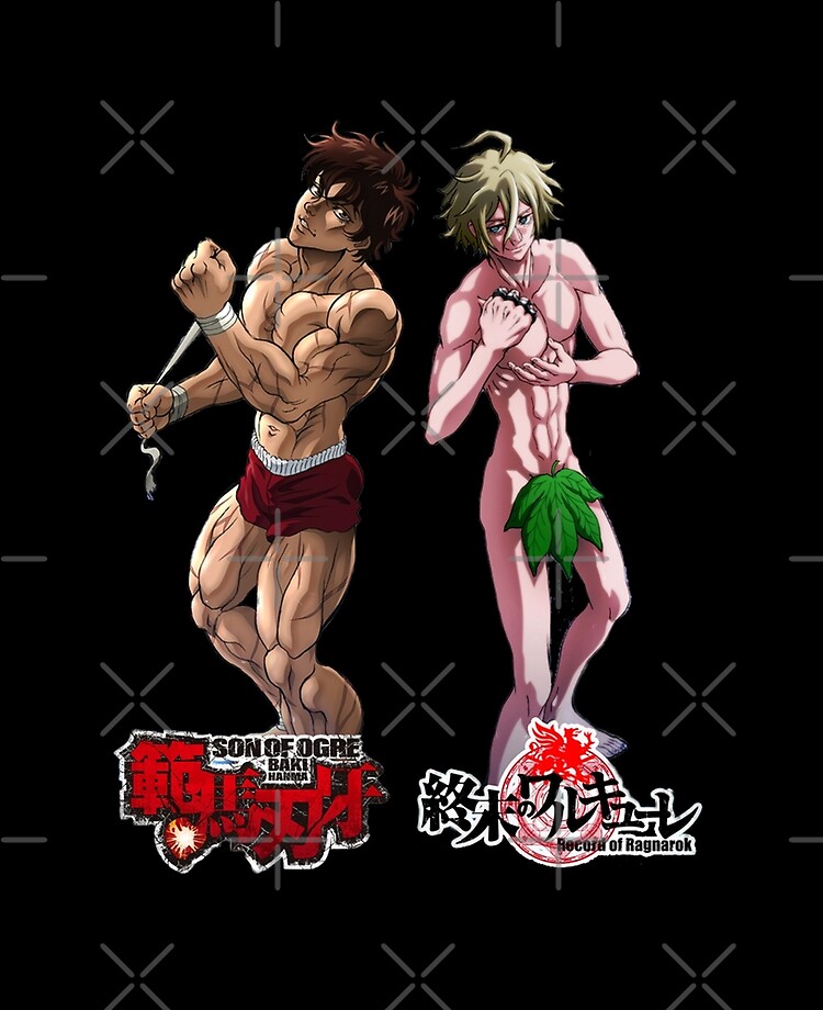 Baki Hanma and Adam The First Human From Anime Baki the Grappler And Record Of Ragnarok in a Logo for otaku, gym and fitness for training Baki Hanma and Adam The First Human From Anime Baki the Grappler And Record Of Ragnarok in a Logo for otaku, gym and fitness for training