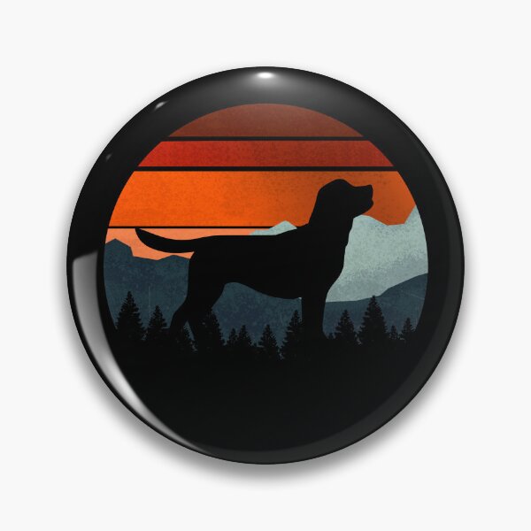 Item preview, Vintage Orange Sky Mountains Wilderness Labrador Dog Gift  designed and sold by Guarddogdrive.