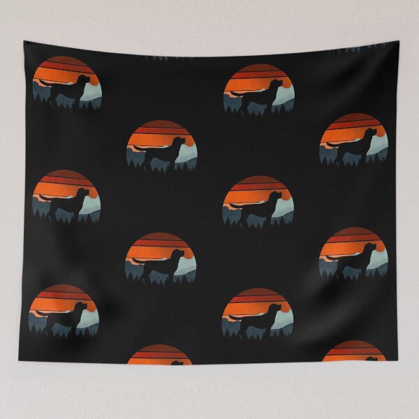 Item preview, Vintage Orange Sky Mountains Wilderness Labrador Dog Gift  designed and sold by Guarddogdrive.