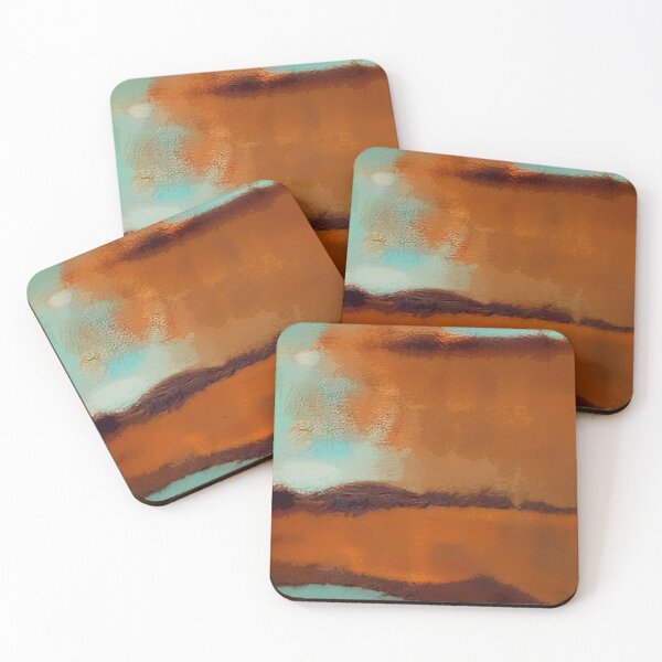 Item preview, Simple Blue Tans Browns Minimal Modern Art Rust Rusty Abstract designed and sold by CattlettArt.