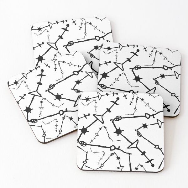 Item preview, Hellfire Caves plan on white, pattern designed and sold by Aisling Tierney.