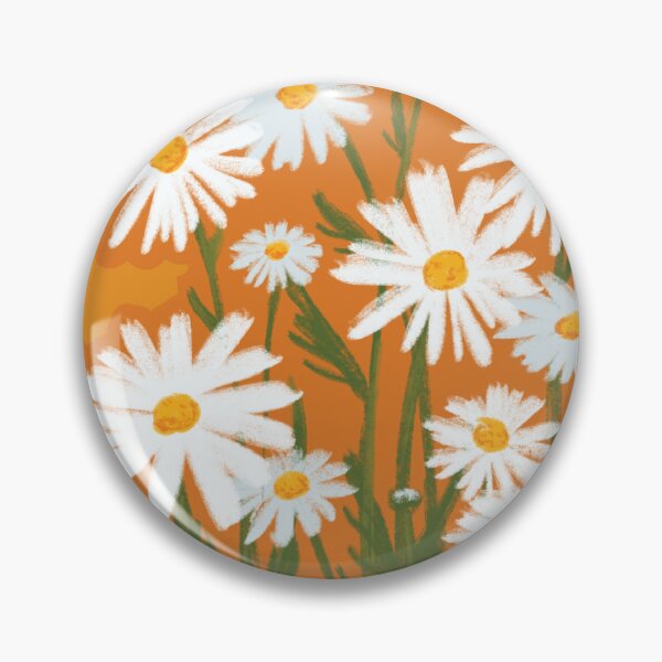Item preview, Daisies Drawing - daisy floral illustration on orange designed and sold by rachelhirst.