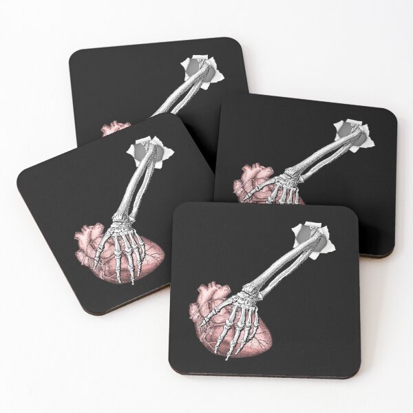Item preview, torn paper skeleton arm holding heart designed and sold by Chaos-Touch.