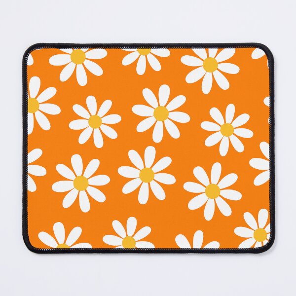 Item preview, Retro White Daisies on That 70s Orange Color Seamless Pattern Print designed and sold by ClaudiaFlores.