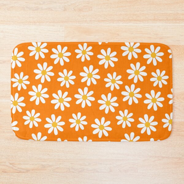 Item preview, Retro White Daisies on That 70s Orange Color Seamless Pattern Print designed and sold by ClaudiaFlores.