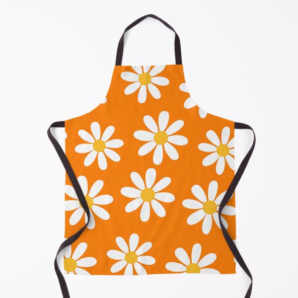 Item preview, Retro White Daisies on That 70s Orange Color Seamless Pattern Print designed and sold by ClaudiaFlores.