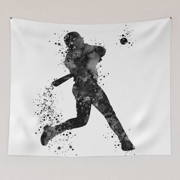Item preview, Boy Baseball Batter Black and White designed and sold by LotusGifts.