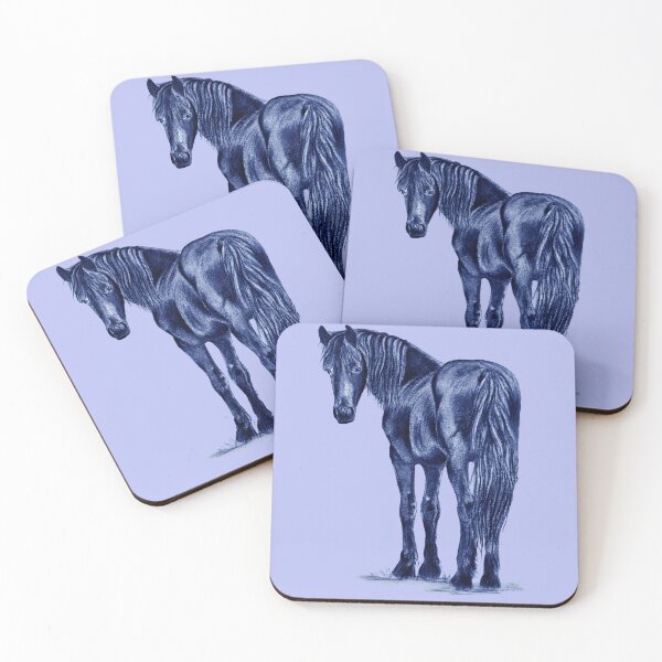 Item preview, Friesian horse - blue colorized version designed and sold by SylvieG18.