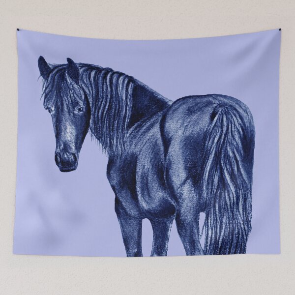 Item preview, Friesian horse - blue colorized version designed and sold by SylvieG18.