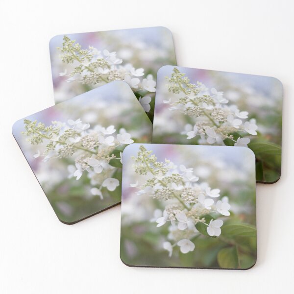 Item preview, White Hydrangea Flowers with Pastel Background designed and sold by Amy Mitchell.