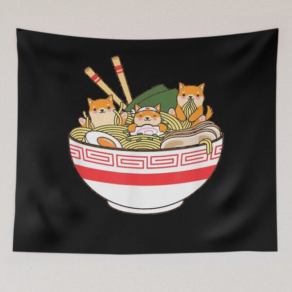 Item preview, Shibas comiendo fideos ramen designed and sold by Susan Netto.