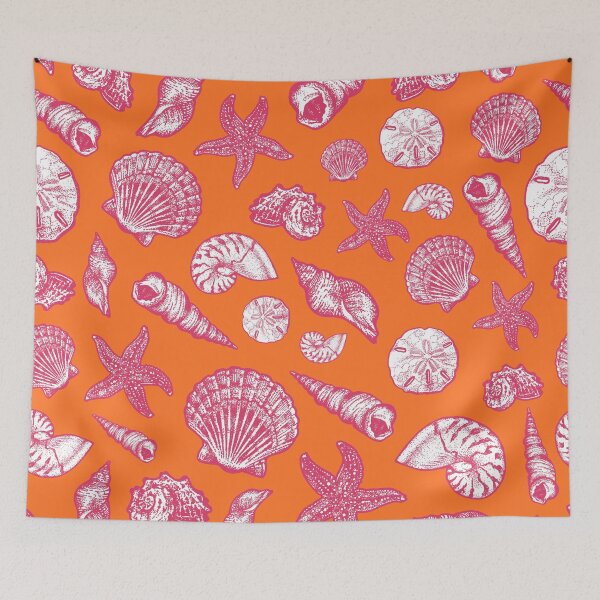 Item preview, Seashell Pattern - Pink and orange designed and sold by Elizabeth Weglein.