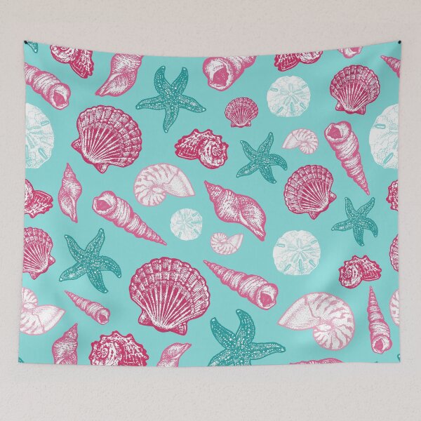 Item preview, Seashell Pattern - Pink and mint designed and sold by Elizabeth Weglein.