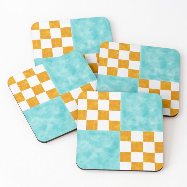 Item preview, Orange and Teal Quilt Patch Watercolor Block designed and sold by Valerie Englehart.