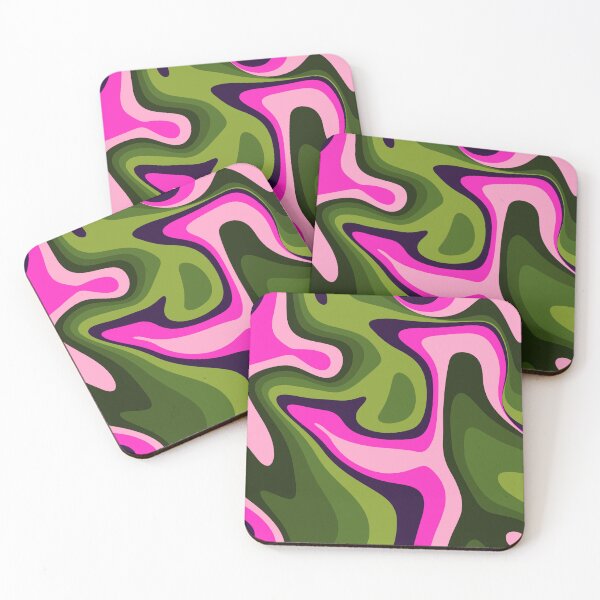 Item preview, Vintage Retro Green Pink Abstract Pattern designed and sold by ind3finite.