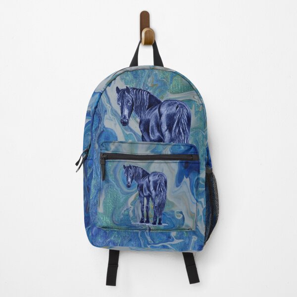 Item preview, Friesian horse - blue colorized version on fluid paint background 8 designed and sold by SylvieG18.