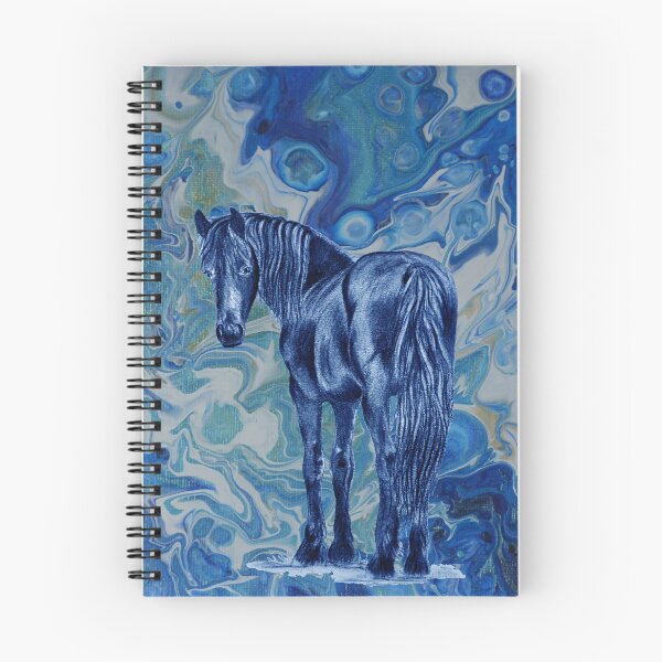 Item preview, Friesian horse - blue colorized version on fluid paint background 8 designed and sold by SylvieG18.